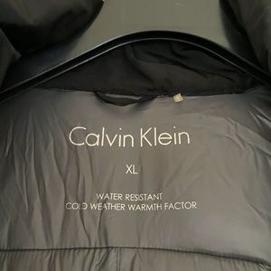 Calvin Klein full length black Puffer coat